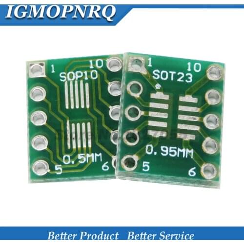 10PCS SOT23 MSOP10 SOP10 UMAX to DIP10 Transfer Board DIP Pin Board Pitch Adapter new