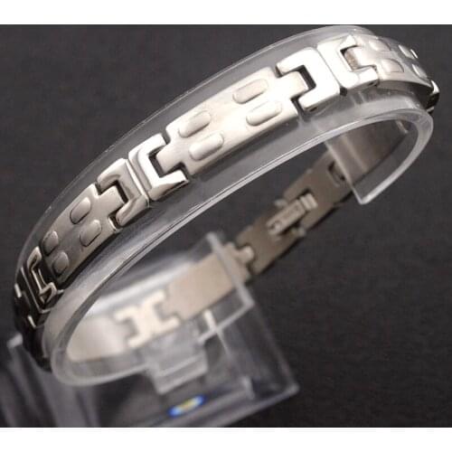 Dolaime Promotions! Fashion men simple small block pattern Stainless steel fashion Bracelet Jewelry Free shipping JY006