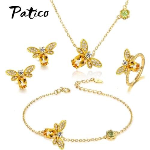 Luxury Women Wedding Necklace Earrings Rings Bracelets Bridal Gold Color Jewelry Set Cubic Zircon Crystal Anniversary Gift