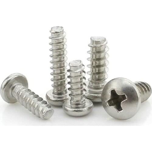 100pcs/lot PB Stainless steel pan head philips type b self tapping screw for plastic flat tail screws M2 M2.3 M2.6 M3 M3.5