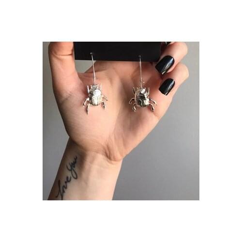 Mini Beetle Babe Earrings,Scarab Bug Beetle Earrings,drop Dangle Earrings,Gift for Her