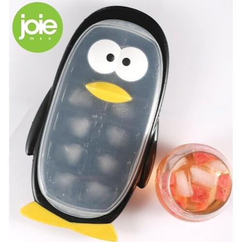 JOIE Ice Cube Tray Penguin Shape 12 Grids Silicone Fruit Ice Cube Maker DIY Creative Cute Big Ice Cube Mold Kitchen Accessories