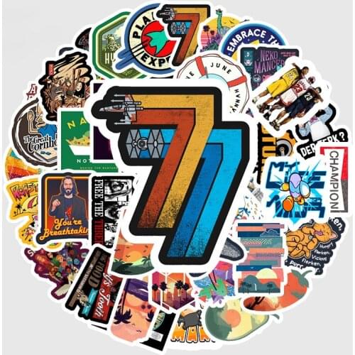 50Pcs Trend Stickers Pack Laptop Motorcycle Cool DIY Car Skateboard Stikers Luggage Phone Decal Suitcase Waterproof Sticker Toys