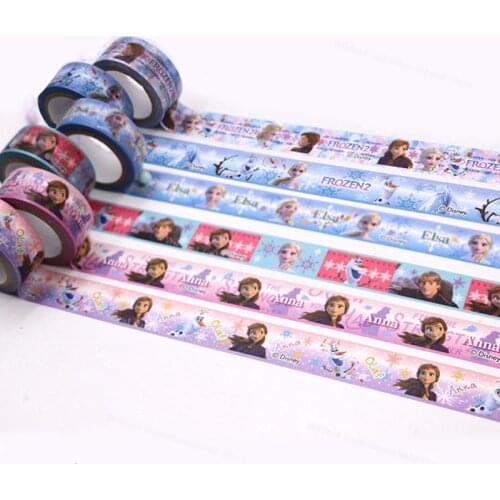 Frozen 2 Washi Tape Stickers Anime Disney Anna Elsa Kristoff Olaf Hans Diary Notebook Stationery Girls DIY Toys Gifts Decoration