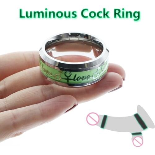 2020 New Design Stainless Steel Luminous Cock Ring Specil Glans Ring Stop Premature Ejaculation Erection Chastity Devices