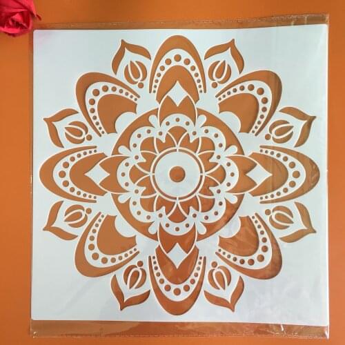 30x30cm Large Mandala Wheel Decorative Stencil Stencils Wall Scrapbook Coloring Book Embossing Album big stencil
