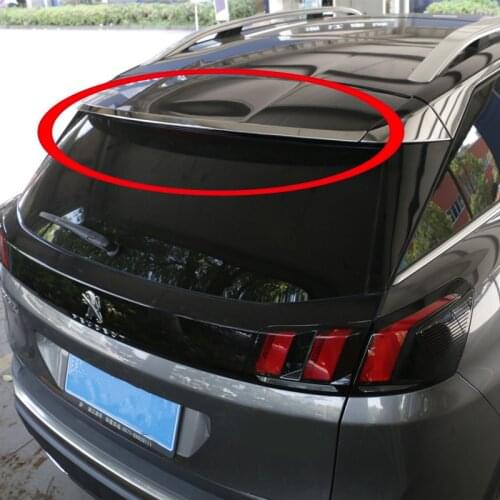 For Peugeot 3008 GT 2016 -2018 Second Generation Car Rear Back Spoiler Lip Wing Add-on Sticker Trim Cover Glossy Stainless Steel