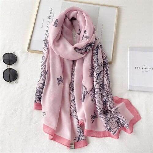 Women Cotton Scarf Print Hijab Shawl Wrap Foulard Female Pashmina Beach Stoles Bufanda 2021 Winter Spring Headbands