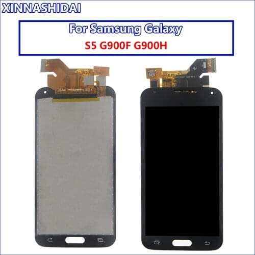 Super AMOLED For SAMSUNG Galaxy S5 G900F G900H LCD Display Touch Screen Digitizer Assembly Replacement
