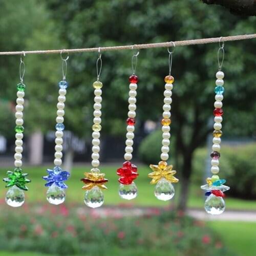 12PCS/lot 20mm Crystal Suncatcher Ball Feng Shui Prisms Pendant Hanging Window Decor