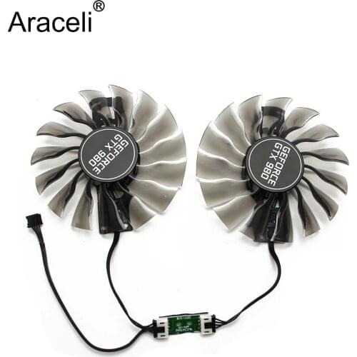 2pcs/set 95mm GAA8S2H GTX 980 GPU VGA Cooler Fan For GeForce Palit GTX980 Grahics Card VGA Cooling As Replacement