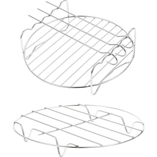 1 Set/2pcs Air Fryer Double Layer Grill Rack Useful Pot Steaming Rack Kitchen Tool