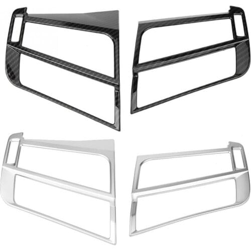 2Pcs Car Air Condition Outlet Vent Frame Trim for BMW X5 X6 F15 F16 2014-2018 Silver Chrome/Carbon Fiber