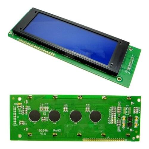 20PIN 19264 LCD Graphic Module KS0107 KS0108 Controller 3.3V 5V Blue Backlight White Word
