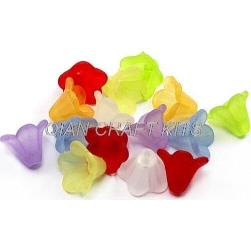 300pcs Lucite acrylic Flower Beads, mixed colors 14mm*10mm