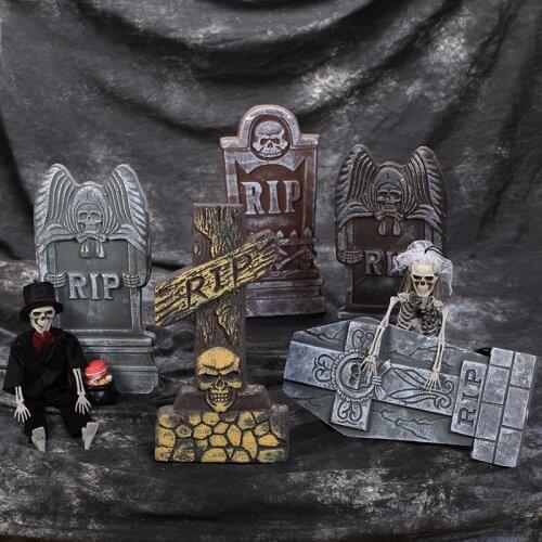 5PCS Halloween Tomb Decoration Realistic Reusable Haunted House Yard Decor Accessory Ghost Festival Atmosphere Prop
