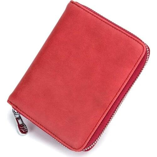 8PCS / LOT Women Business Card Holder Cow Leather Card Wallet Prevent RFID Female Credit Card Holder