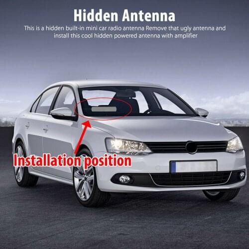 Car Radio Stereo Hidden Antenna FM AM Signal Amplifier Amp with 3 Meter Adhesive Cable for Truck Car Motorcycle Boat Marine