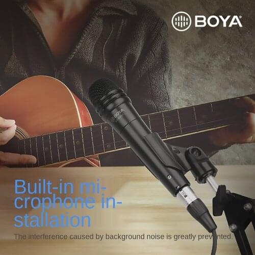 BOYA BY-BM57 Cardioid Dynamic Microphone Aluminum Zinc Alloy for Band Instrument Vocal Speaker Recording Live Audio Recording