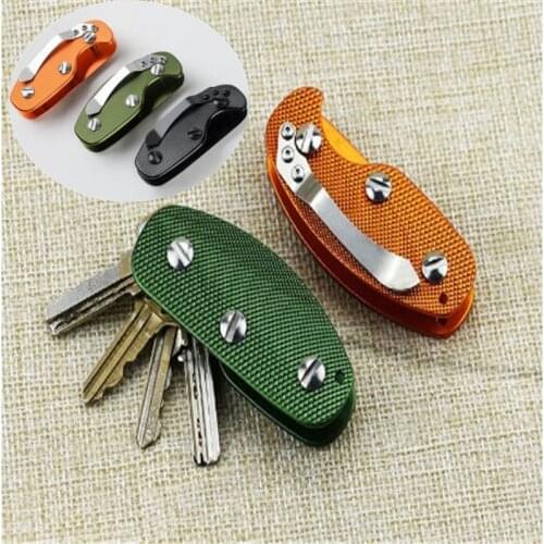 2019 New Aluminum Alloy Keychain Flexible Key Holder Clip EDC Aluminum Key Holder Clip Keys Organizer Folder Keys Wallet