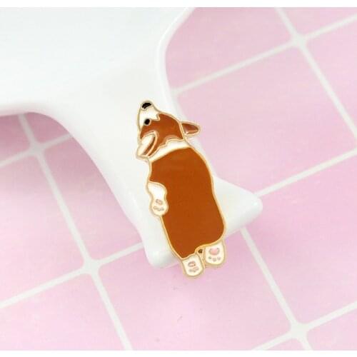 Cute Cartoon Animal Brooches Corgi Womens Brooch Enamel Pins Backpack Hat Clothes Decoration Badge for Women Alloy Jewelry Gift