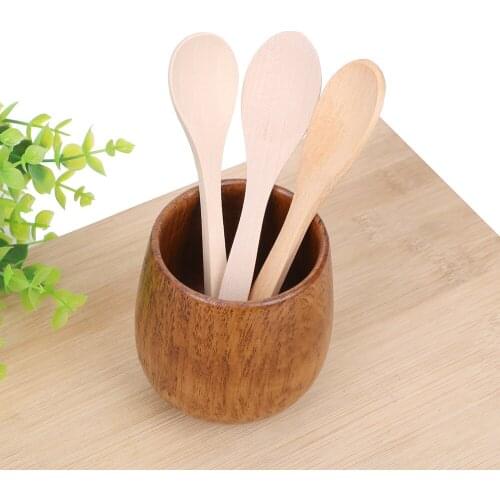 Mini Wooden Spoon Bamboo Coffee Ice Cream Spoons Tableware Kitchen Cooking Utensil Tool Eco-friendly Teaspoon
