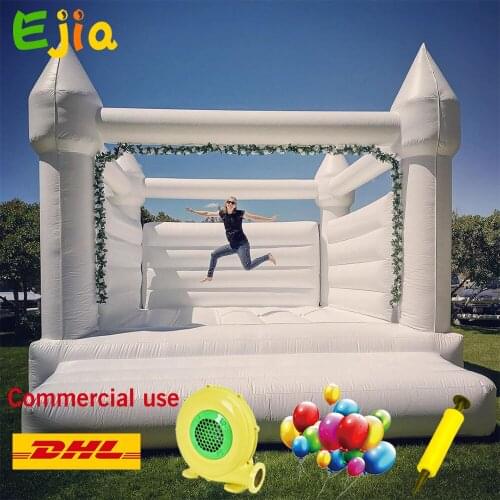 Hot Inflatable White Wedding 0.55mm PVC Inflatable Bouncy Castle/Moon Bounce House/Bridal Wedding Bounce House For Adult Kids