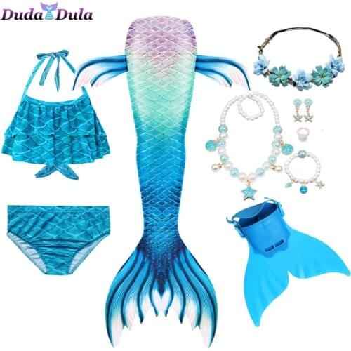 Mermaid Tails for Girls Kids Holiday Mermaid Costume Cosplay Fantasy Beach Bikini Children Swimsuit Birthday Girls Swimmable