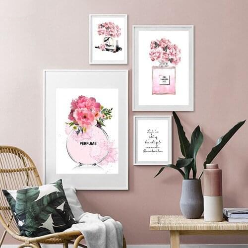 DIY Perfume Wall Art Diamond Painting Fashion Bag Rhinestone Embroidery Painting Beauty Peony Wall Picture Makeup Decor Room