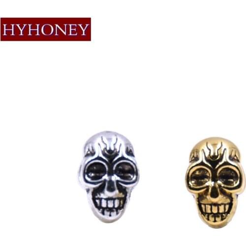 HYHONEY 20pcs/lot Alloy Skull Head DIY Accessories holes Connected Bracelets Connector Jewelry Findings Wholesale