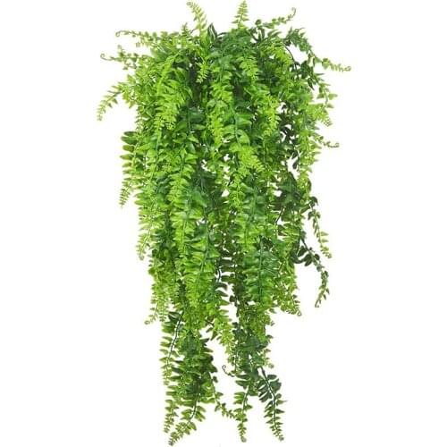 Plants Vines Fern Persian Rattan Fake Hanging Plant faux hanging Boston ferns flowers Vine Outdoor Plastic Plants for Wall Indoo