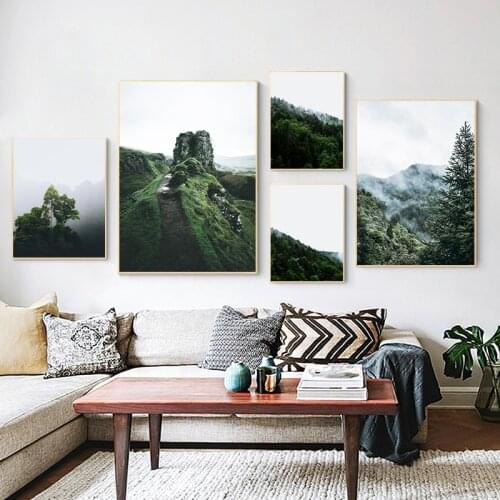 Nature Landscape Green Forest Trees Photography Canvas Painting Nordic Style Posters and Prints Gallery Wall Pictures Home Decor