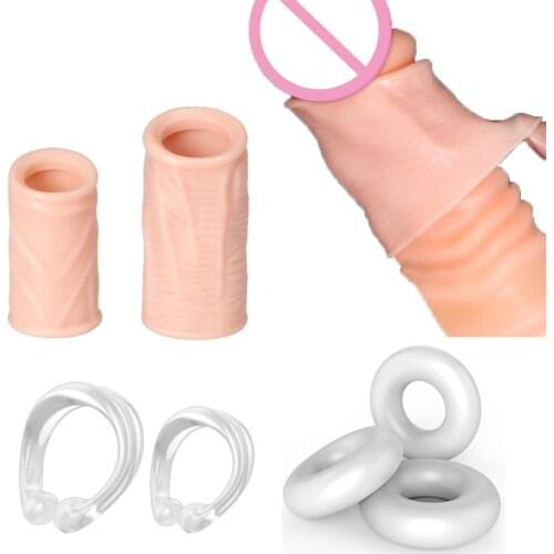 3 Types Foreskin Correction Penis Sleeve Sex Delay Ejaculation Male Chastity Device Penis Ring Cock Ring Sex Toys For Men