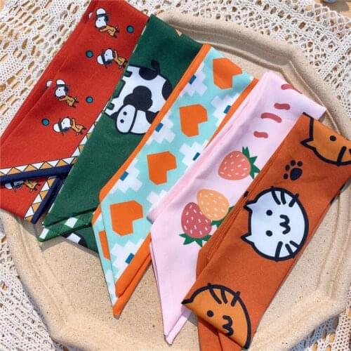 Korean Style Hair Ribbons For Girls Floral Print Hair Accesssories Hair Styling Tools Kids Hair Wear Cute Children Headdress