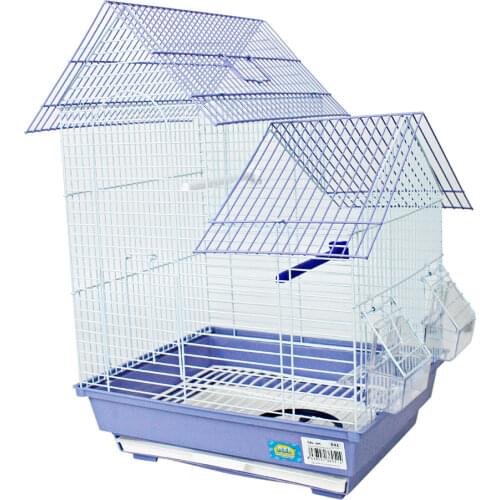 Love Bird Cage, Finch, Canary, parakeet, house, with feeders, swing, stand stick, random Color