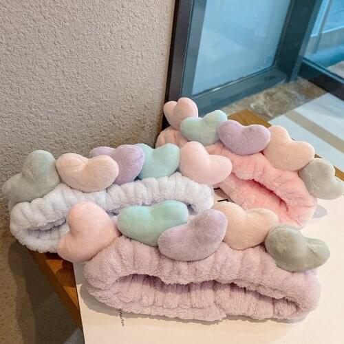 Love Heart Women Head Bands Wash Face Soft Hairband Korean Styling Female Headband Girl Headwrap No Slip Headwear Hair Accessory