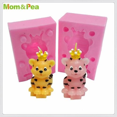 Mom&Pea MPA1666 Tiger King Silicone Mold Sugar Paste 3D Fondant Cake Decoration Soap Mold