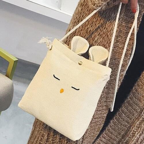 Fashion Small Crossbody Bags for Women 2019 Mini Canvas Cute Ear Shoulder Messenger Bag for Girl Bolsas Ladies Phone Purse
