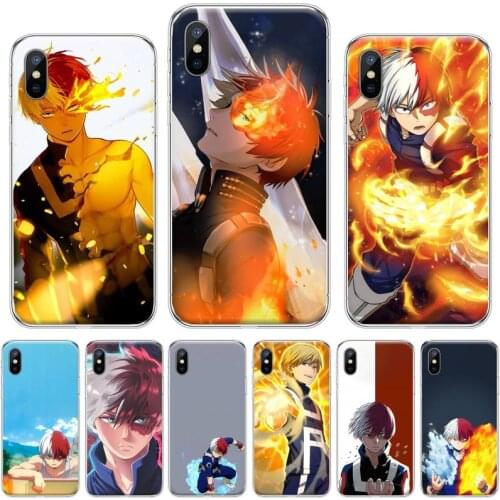 Todoroki Shouto My hero academy Black TPU Soft Rubber Phone Cover For iphone 4 4s 5 5s 5c se 6 6s 7 8 plus x xs xr 11 pro max