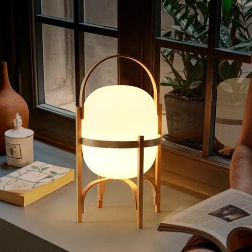 Japanese Style Table Stand Lamp for Bedside Living room Room Reading Light Glass Table light with Wood/Metal Frame Standing Lamp