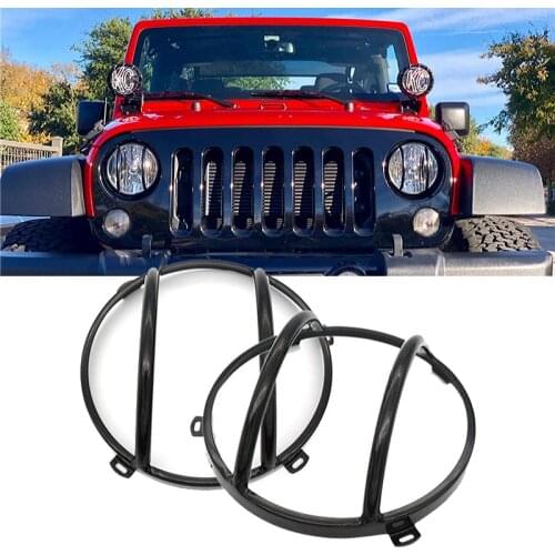 Car Front Headlight Cover Guard Protective Headlamp Hood Offrod for Jeep Wrangler JK 07-17 Auto Styling Accessories