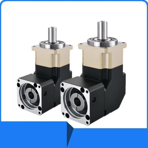 NBR64 Helical gear planetary reducer right angle with output shaft high precision for NEMA 23 stepper motor or 60ST servo motor