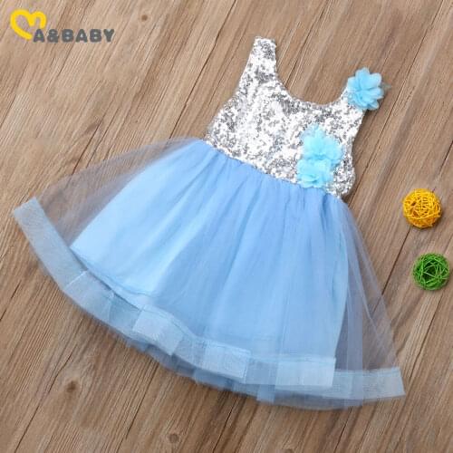 Ma&Baby 2-7Y Summer Toddler Kid Girl Sequins Dress Bow Flower Tutu Party Wedding Birthday Dresses For Girl Children Costumes