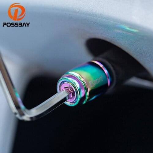 POSSBAY 7mm Auto Truck Car Tire Valves Metal Wheel Tyre Stem Caps 3 Style Wrench Set Dustproof Cover Motocycle Parts Styling