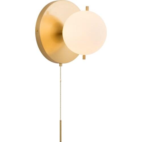 Post-modern online celebrity lighting Nordic golden ball bedroom bedside light living room coffee shop bookstore wall lamp