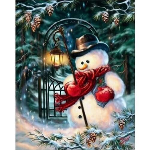 Sale 5D Full Round "Christmas Snowman" Picture Of Rhinestones Embroidery Diamond Painting Mosaic Cross Stitch Home Decor XN524