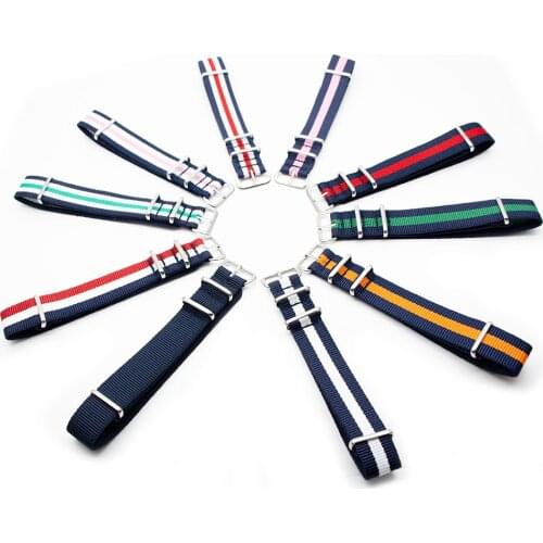 High Quality For DW Nylon Wristband Breathable Watch Strap For 18mm 20mm 22mm Silver Buckle Replacement Band Watchband