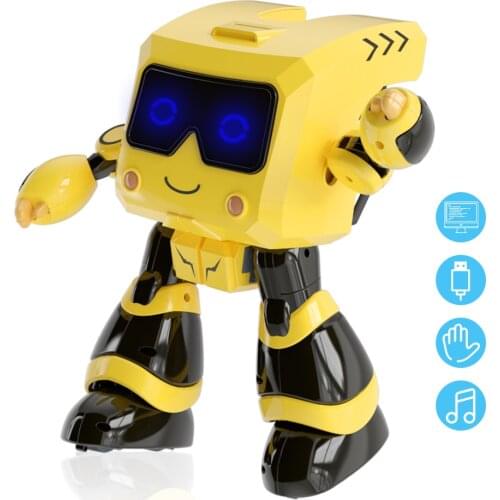 Robots for Kids Newest Type Smart Robots Dance Voice Command Touch Control Toys Interactive Robot Cute Toy Gifts for Kids Yellow