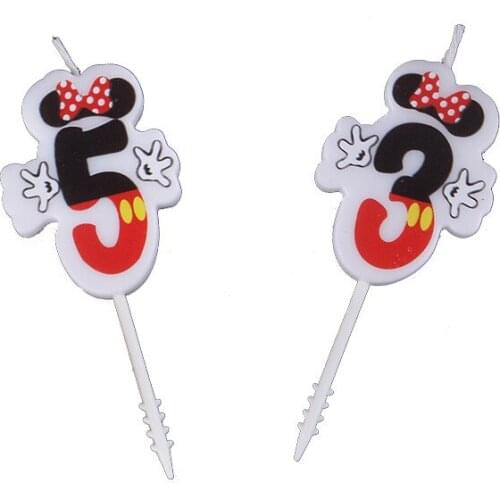 Disney Mickey Mouse Series Boys Girls Birthday Number Candles Party Decorations Cake Candles Decoration Childrens Birthday Gifts