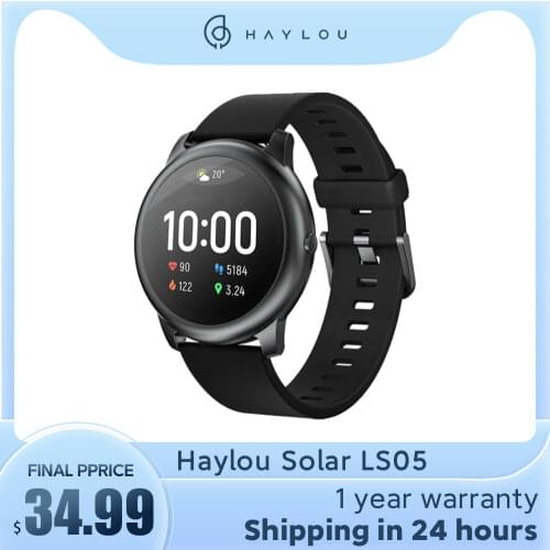 Youpin Haylou Solar Smart Watch LS05 Sport Metal Heart Rate Sleep Monitor IP68 Waterproof iOS Android Global Version